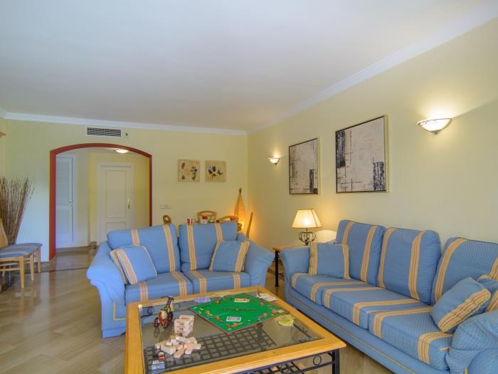Comfortable sofas for five with coffee table