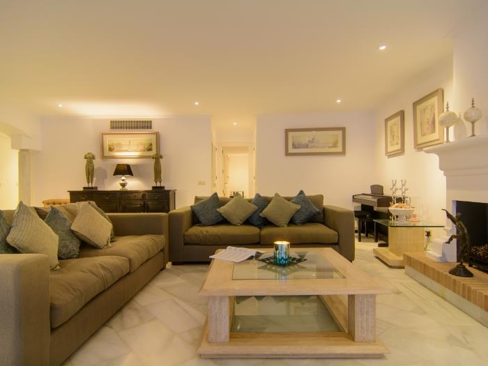Marble coffee table and comfortable sofas