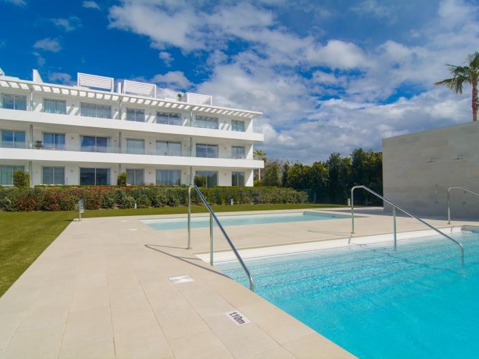 Roman stairs enter the swimming pool