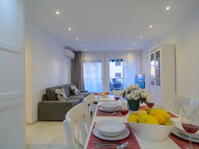Open plan kitchen with all needed equipment