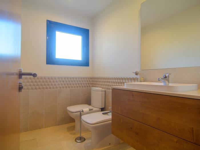 Service toilet with sink, toilet and bidet